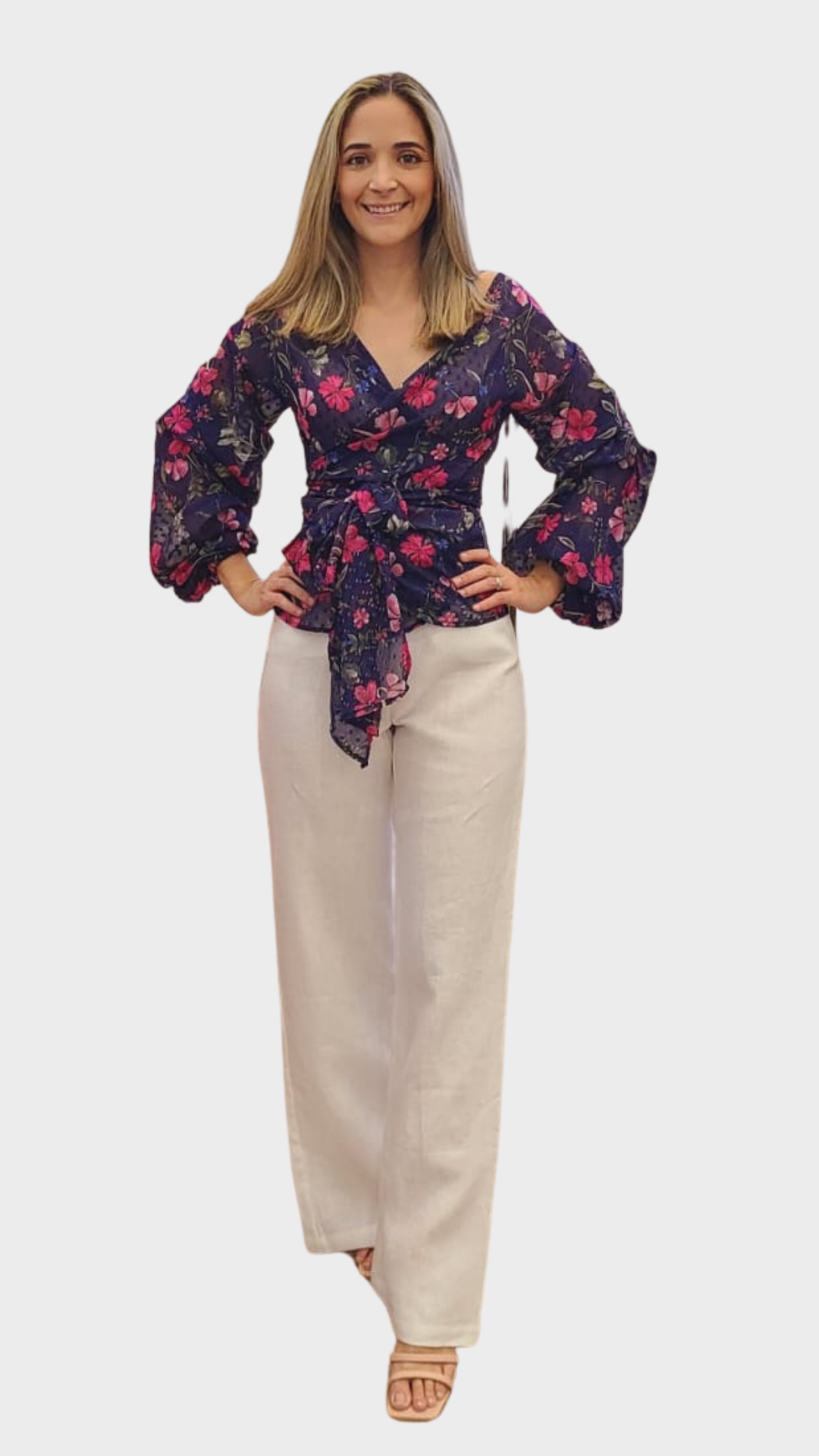 Blusas cruzadas en online la cintura