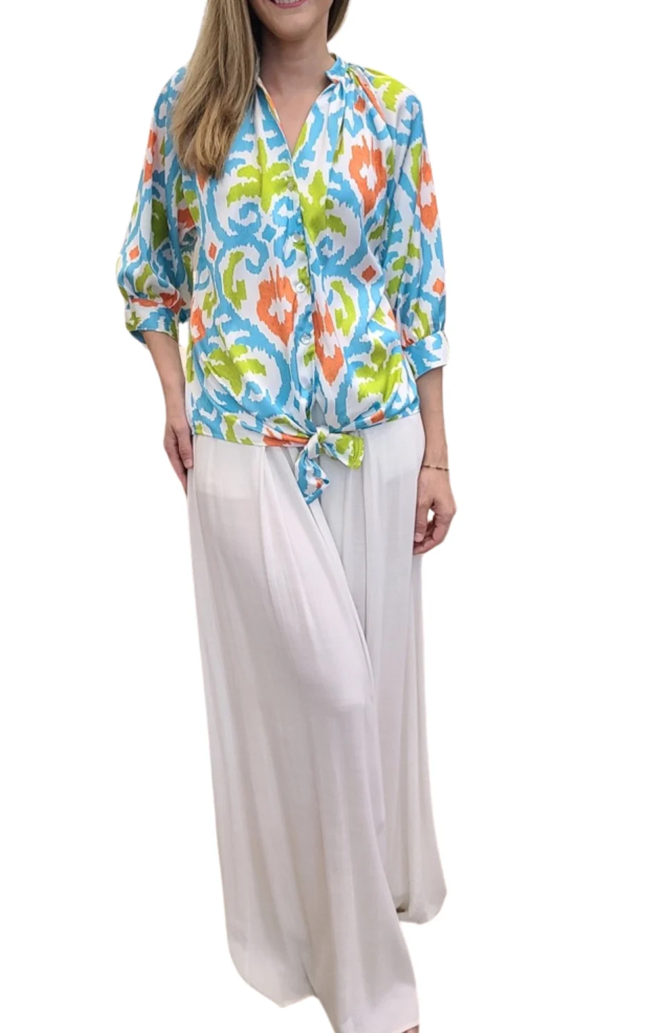 Blusa en Seda Manga Larga