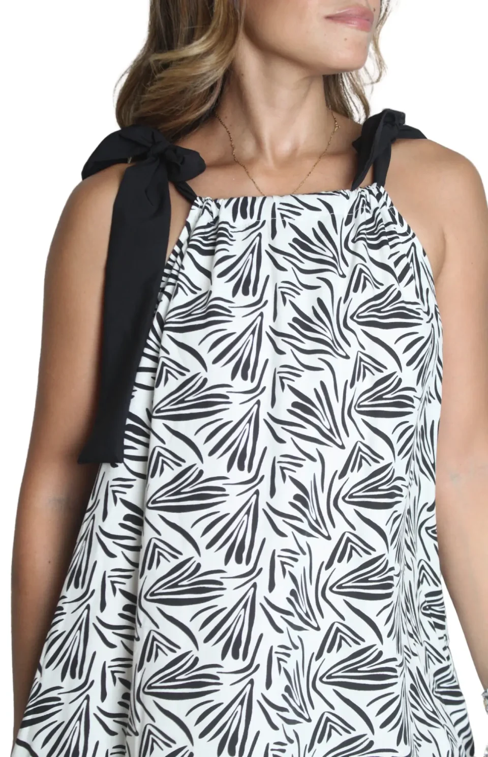 Vestido Largo de Verano con Lazos en los Hombros