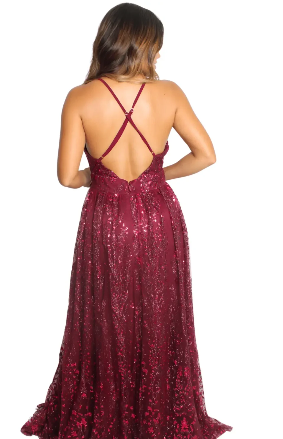 Vestido Gala de Lentejuelas Espalda