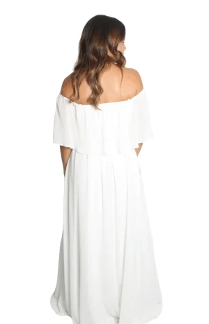 Vestido Maxi Blanco Campesino Espalda