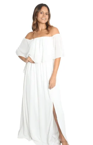 Vestido Maxi Blanco Campesino Frente