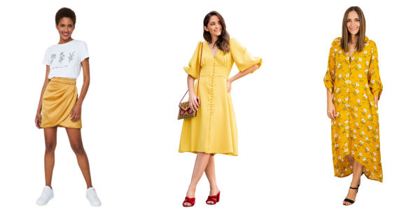 color mostaza en ropa de mujer