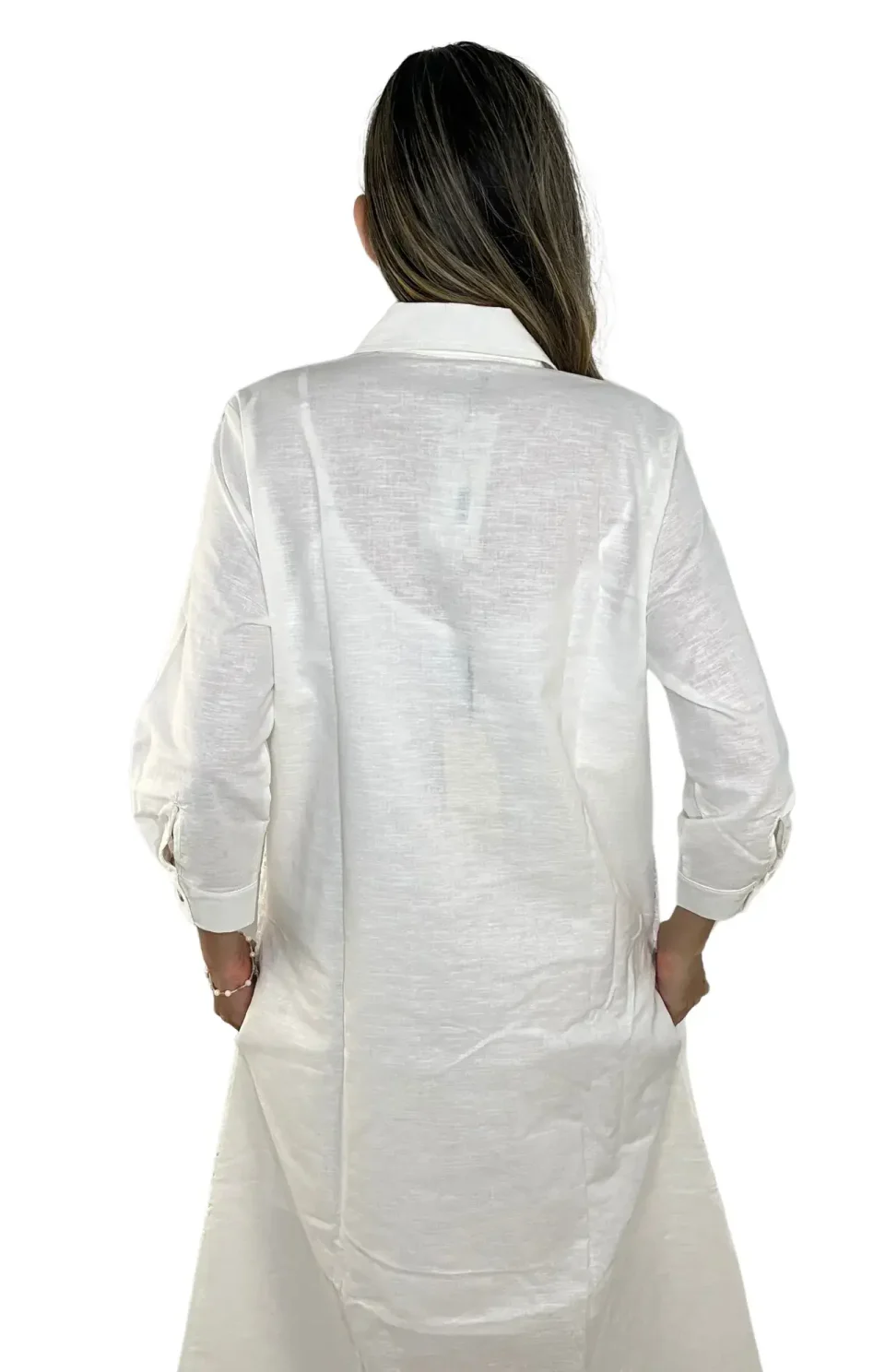 Vestido Camisero Lino Espalda