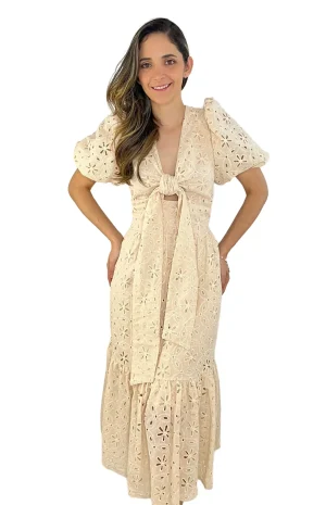 Vestido Ojalillo Crema