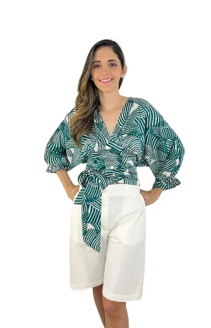 Blusa Verde Estampada