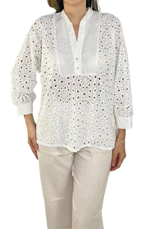 Blusa Ojalillo Blanca Frente