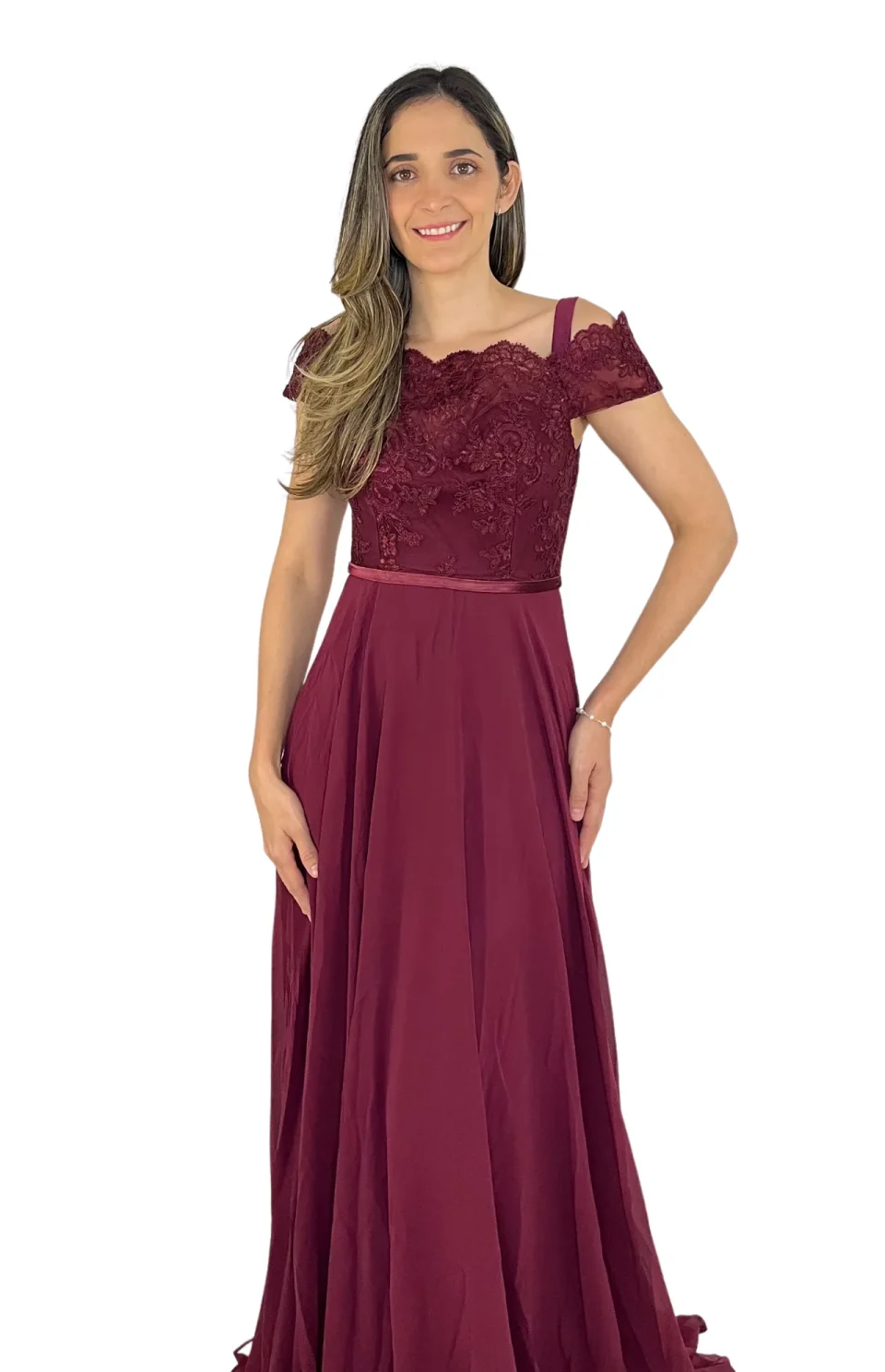 vestido vino tinto de fiesta