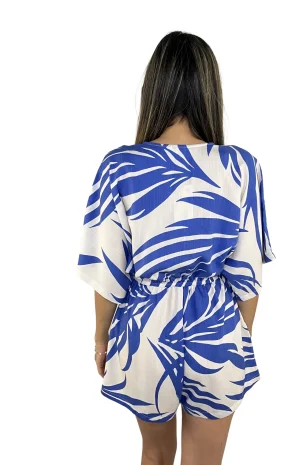 Enterizo short rayón Azul Espalda
