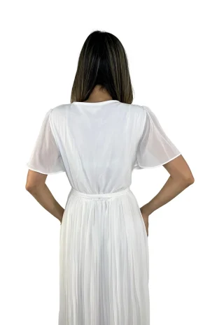 Vestido Fiesta Noche Blanco Espalda