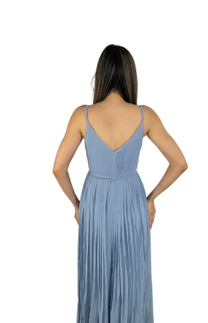 Vestido Azul Cielo Elegante Espalda