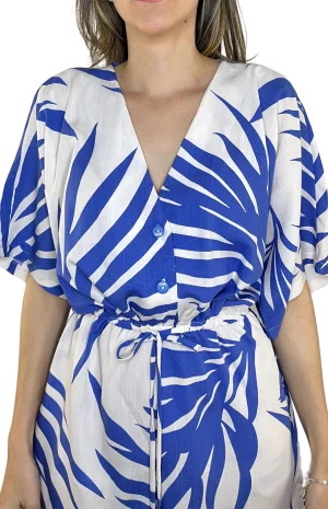 Enterizo short rayón Azul Frente