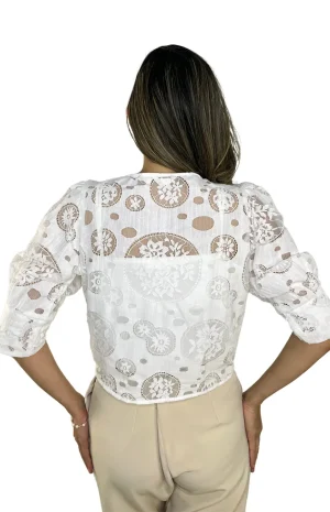 Blusa Encaje Elegante Espalda