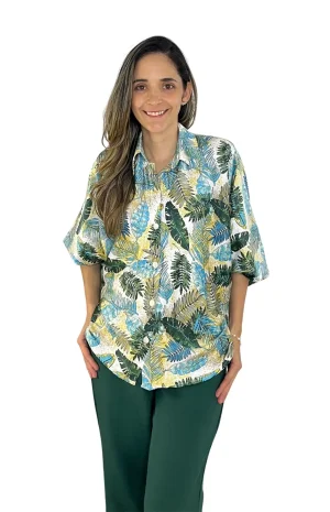 Blusa Camisera Seda Frente