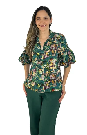Blusa Manga Bombacha Verde