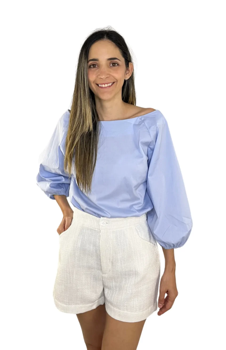 short blanco mujer