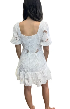 Vestido Encaje Corto Blanco ESPALDA
