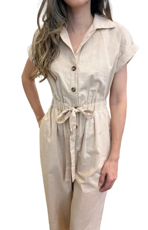 enterizo elegante beige frente