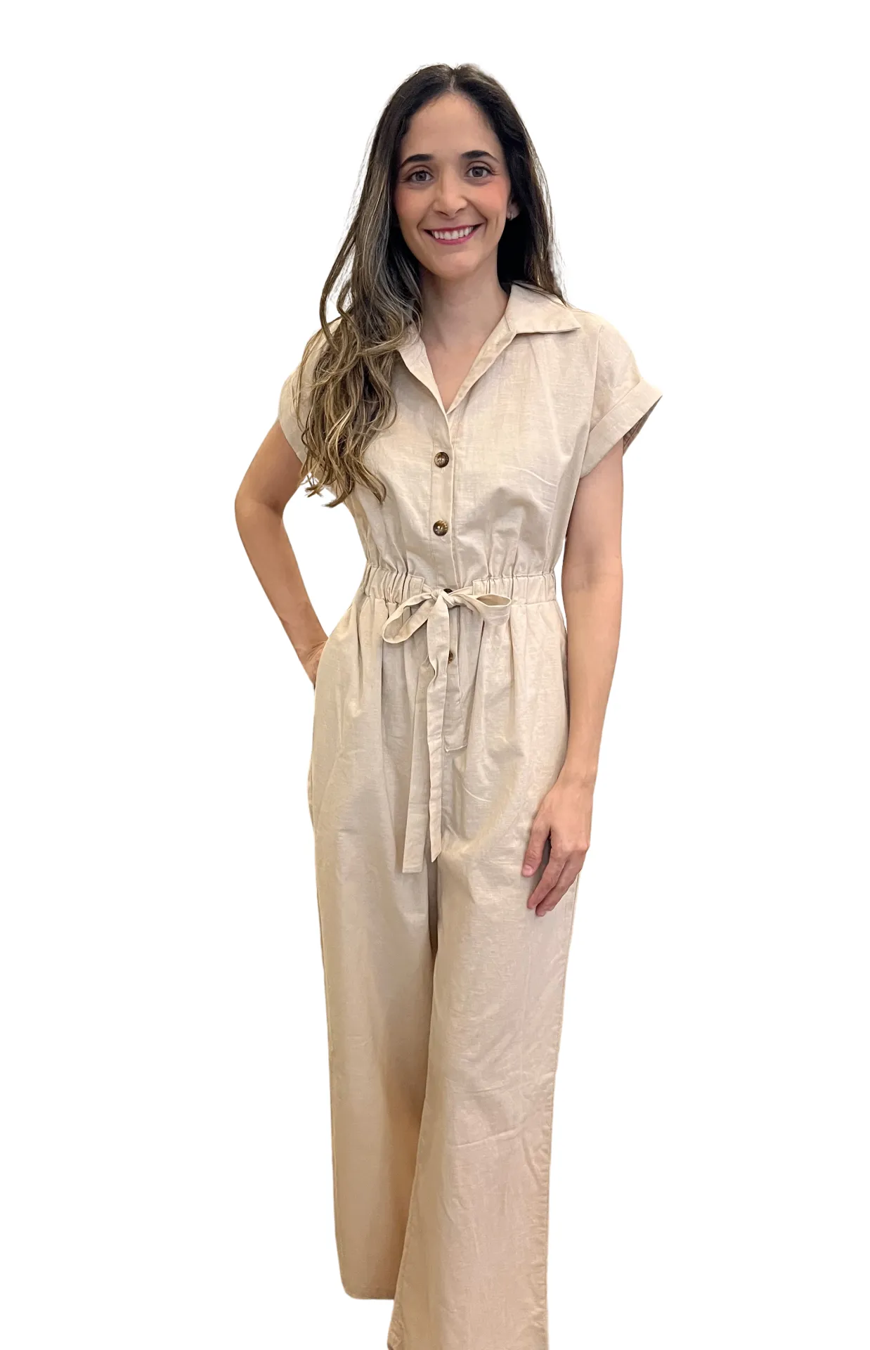 enterizo elegante beige