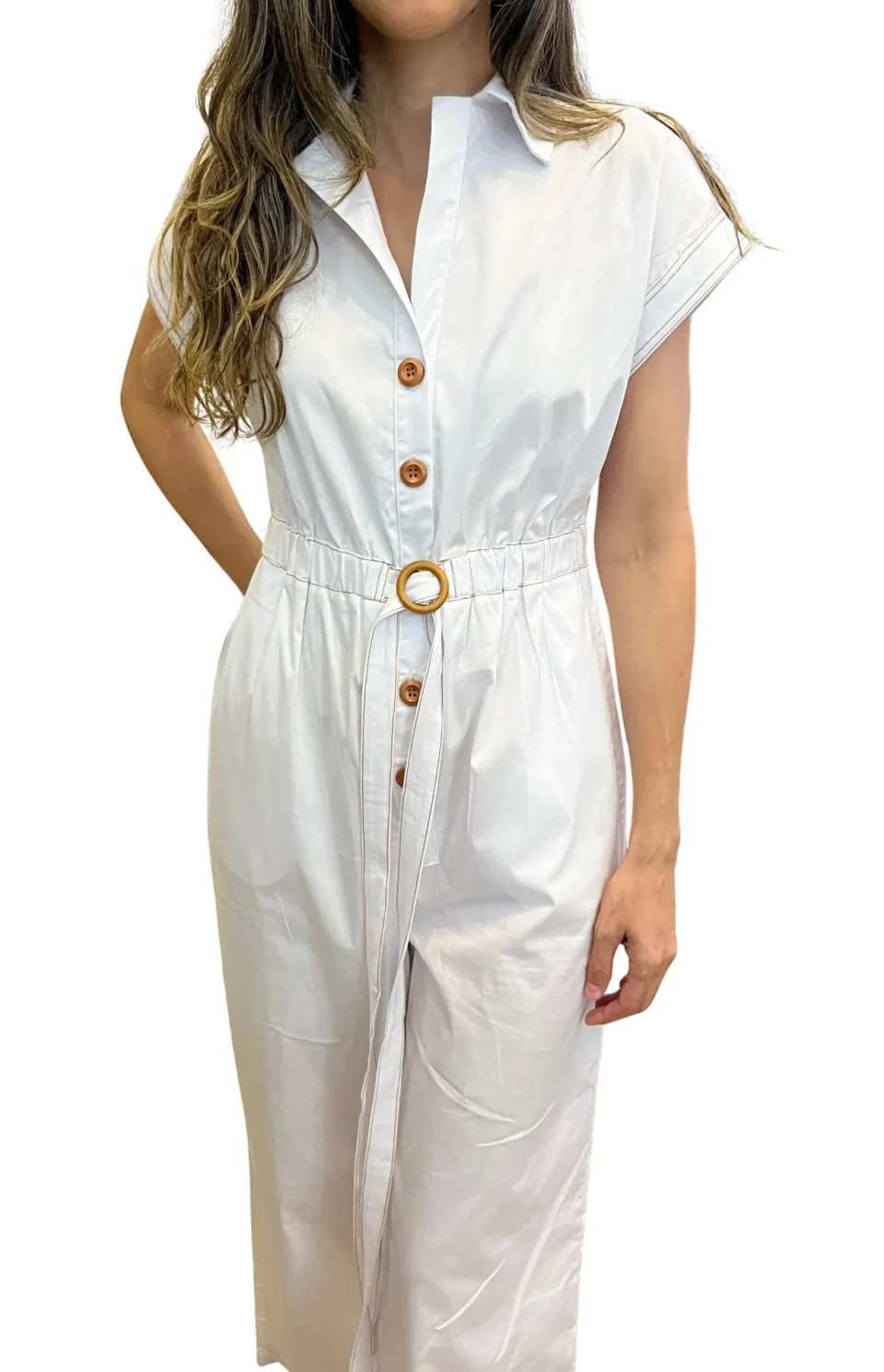 enterizo elegante blanco frente