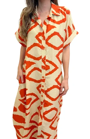 vestido camisero naranja frente