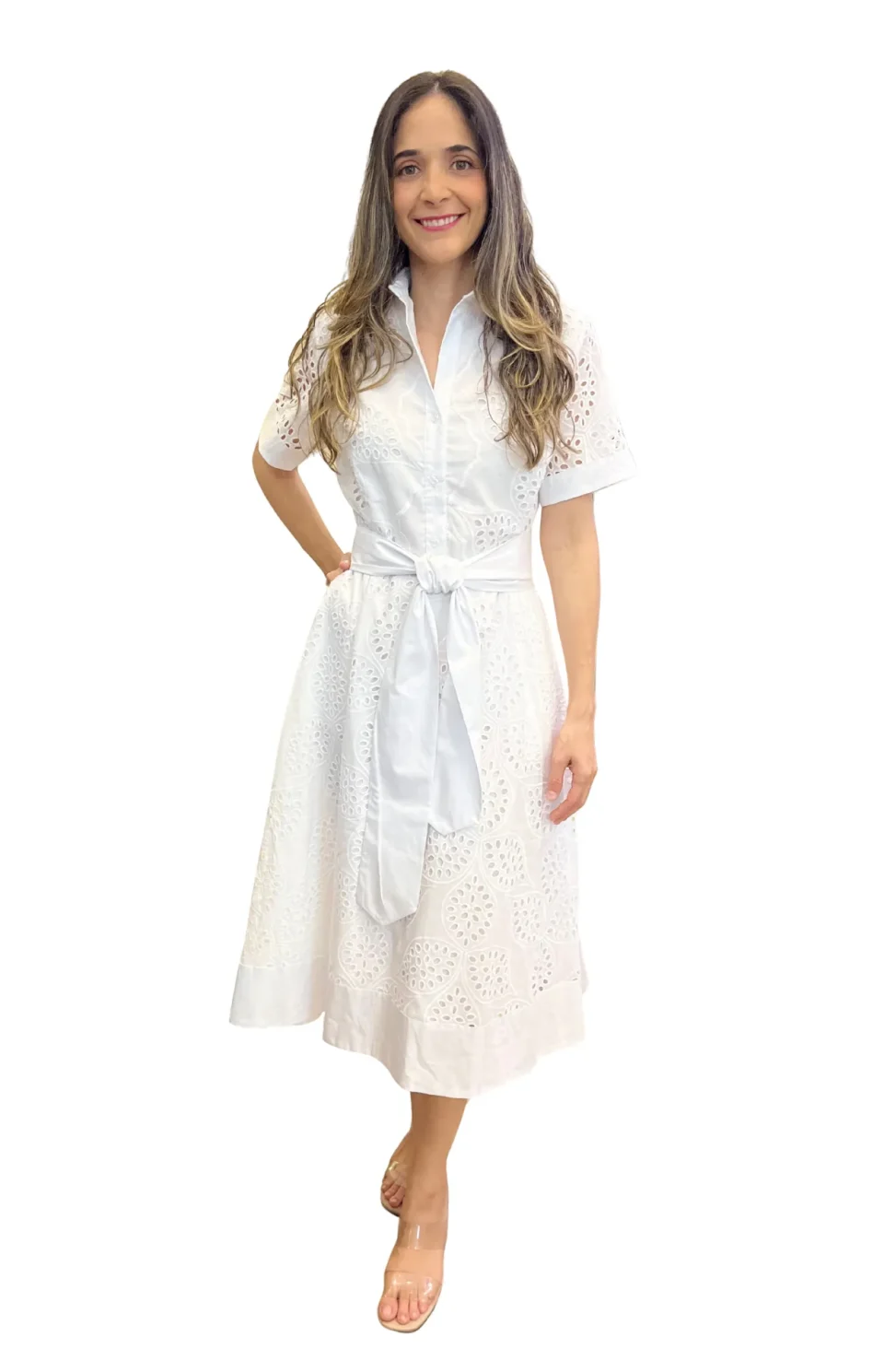 vestido elegante blanco largo