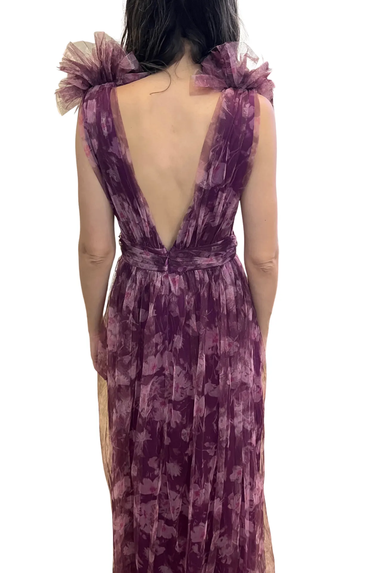 Vestido Largo Fiesta Morado espalda