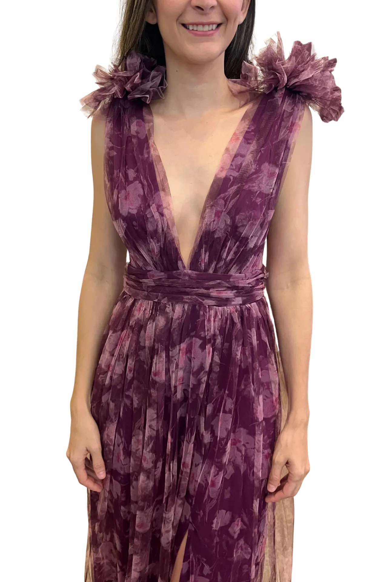 Vestido Largo Fiesta Morado frente