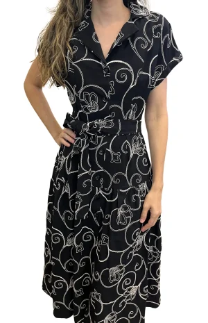 vestido negro largo elegante frente