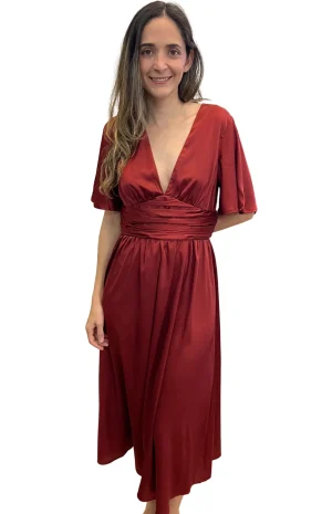 Vestido Formal Seda Rojo