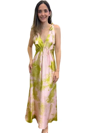 Vestido Seda Verde Lima